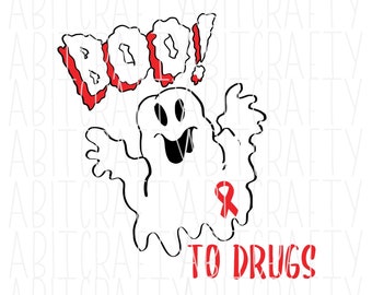 Boo To Drugs/Drug Free Me/Red Ribbon Week svg, png, digital download, silhouette and cricut file - 2 versions
