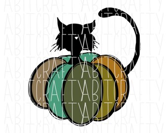 Black Cat Pumpkin/PNG/Sublimation/Digital Download - hand drawn