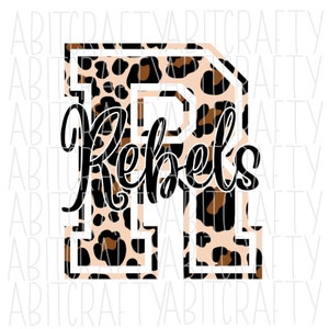 Leopard Rebels svg, png/Mascot/digital download/sublimation - 2 colors included (solid color comes in PNG ONLY)