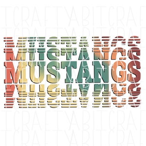 Mustangs Split Color/Mustang Sublimation PNG/Sublimation, Digital Download, Team Pride/Spirit/Back to School
