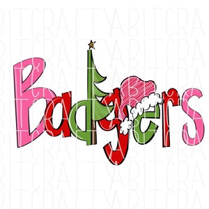 Badgers Christmas Sublimation/Badgers Christmas/Christmas Sublimation/Santa/Merry/Joy/Presents PNG, Digital Download, Print then Cut, DTG