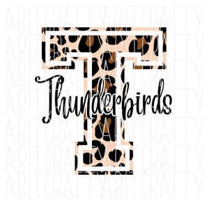 Leopard Thunderbirds PNG/Sublimation Digital Download (Includes black and gray SVG version too!)