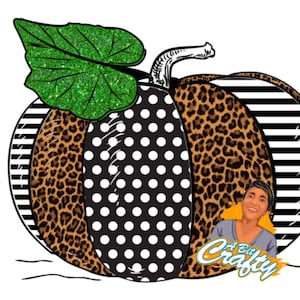 Leopard/dot pattern pumpkin png/jpeg/digital download