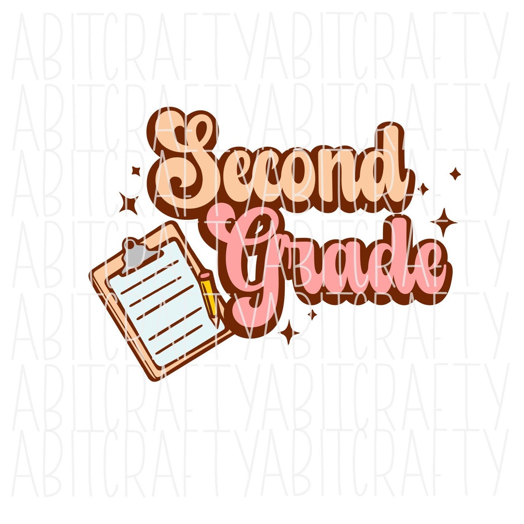 Grade 2 Vector Second Grade/2nd Grade/ Teach SVG, PNG Multicolor/doodle Pencil & Paper ...