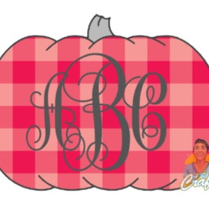 Plaid Pink Pumpkin png, jpeg, sublimation, digital download/ pumpkin - You personalize