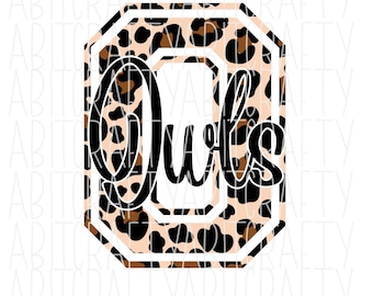Leopard Owls png/Mascot/digital download/sublimation