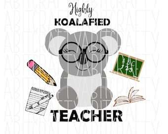 Koala Teacher svg, png, sublimation, digital download