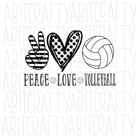 Download Peace Love Volleyball Png Svg Sublimation Digital Etsy