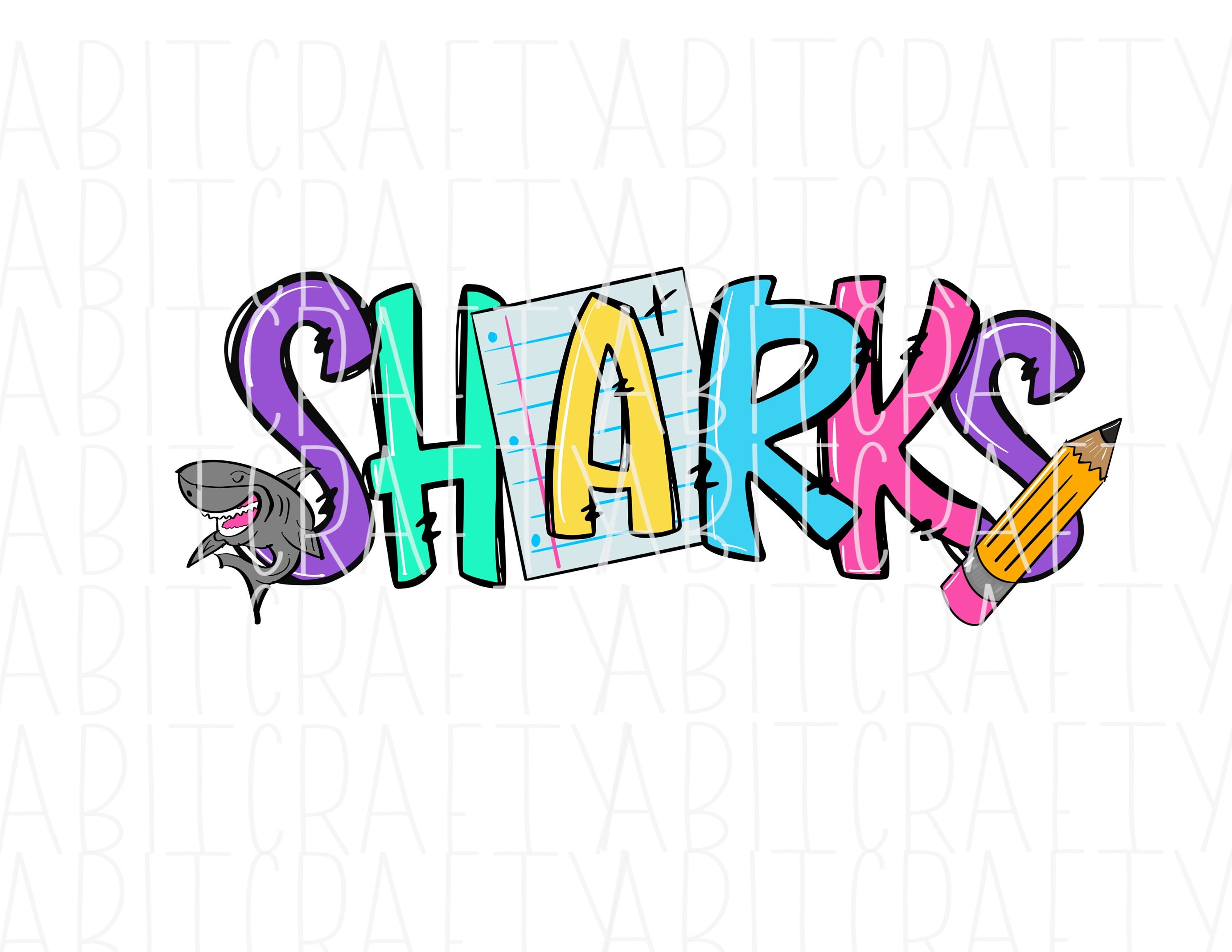Sharks/Shark Mascot PNG/Sublimation File, digital download, cricut, silhouette