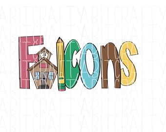 Falcons/Mascot/Pride/Back to School PNG/Sublimation, Digital Download