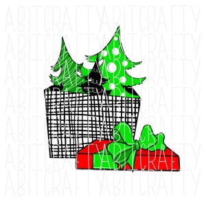 Gift/Present/Tree png, sublimation, digital download - hand drawn