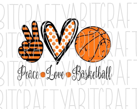 Download Peace Love Basketball svg png sublimation digital | Etsy