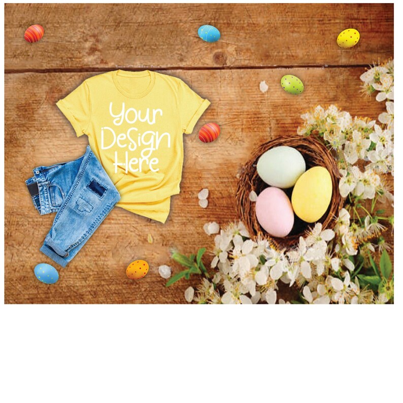 Download Easter/Yellow T-Shirt Mock Up Digital Download Tshirt Flat ...