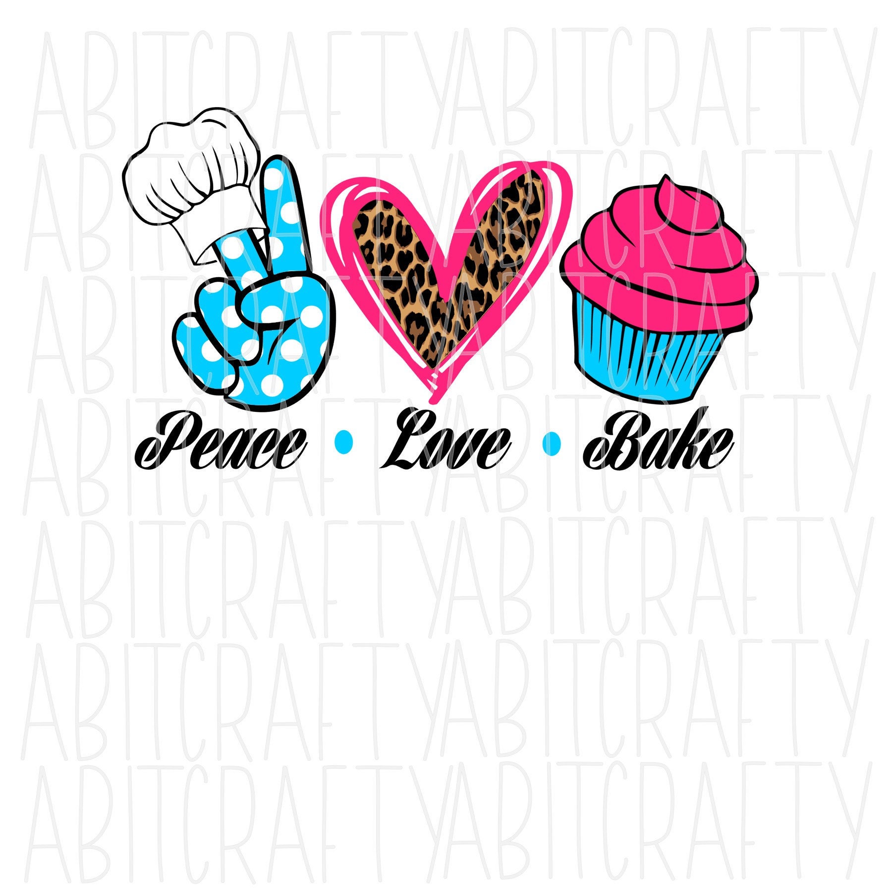 Download Peace Love Bake SVG/PNG/Sublimation Digital Download cricut | Etsy
