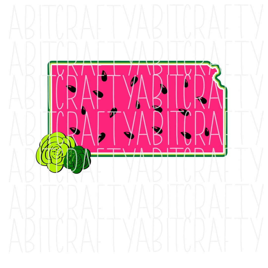 Kansas Watermelon State Svg Png Sublimation Digital Etsy