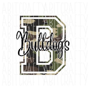 Camo Bulldogs png/sublimation/digital download - includes two styles!