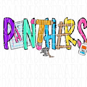 Panthers/School/Mascot/Back to School/Team/Spirit Pride png, sublimation, digital download