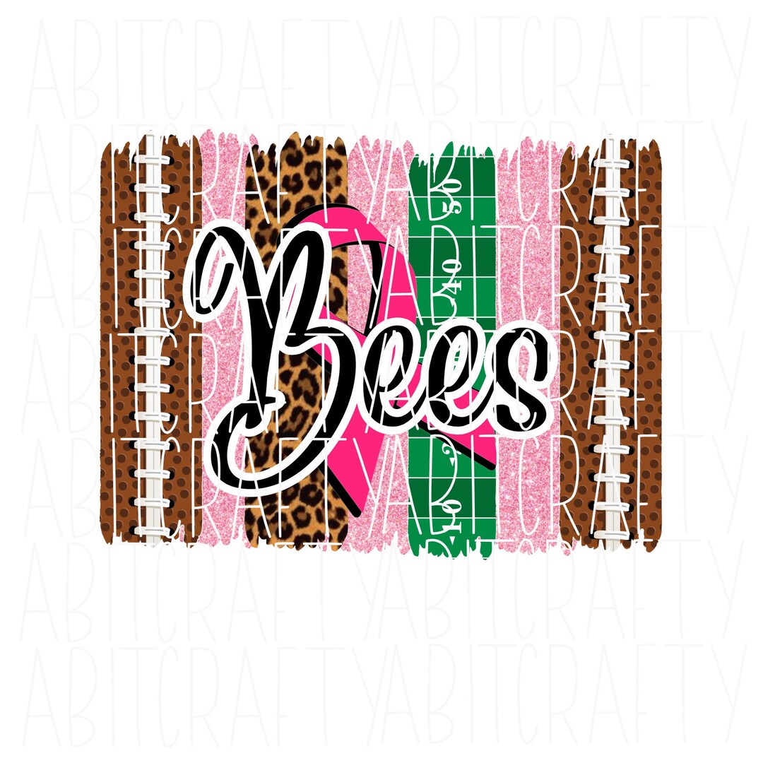 Leopard Bees/breast Cancer Awareness/fight Cancer/football Png/digital ...