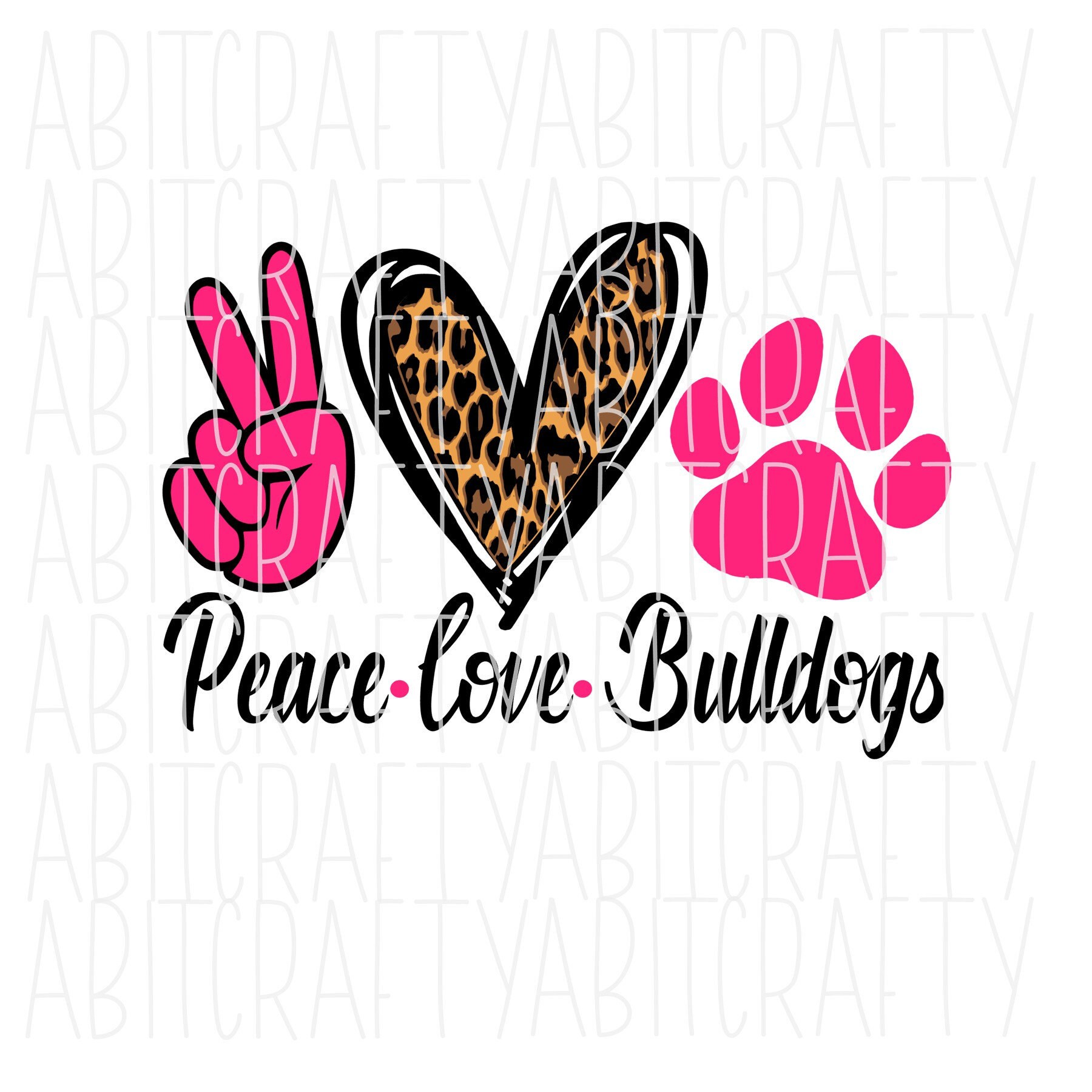 Peace Love Bulldogs Svg/png/sublimation 