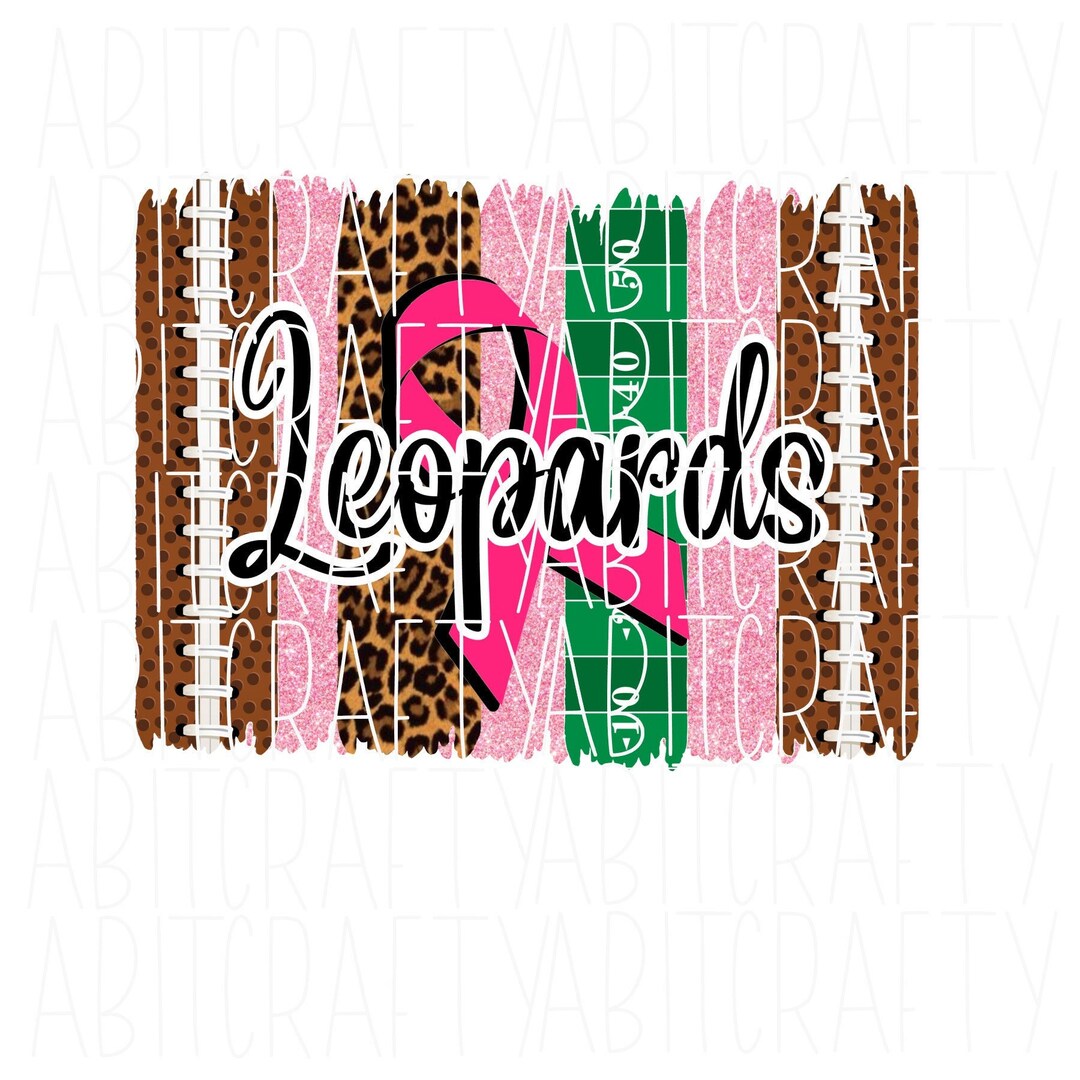 Leopard Bees/breast Cancer Awareness/fight Cancer/football Png/digital ...