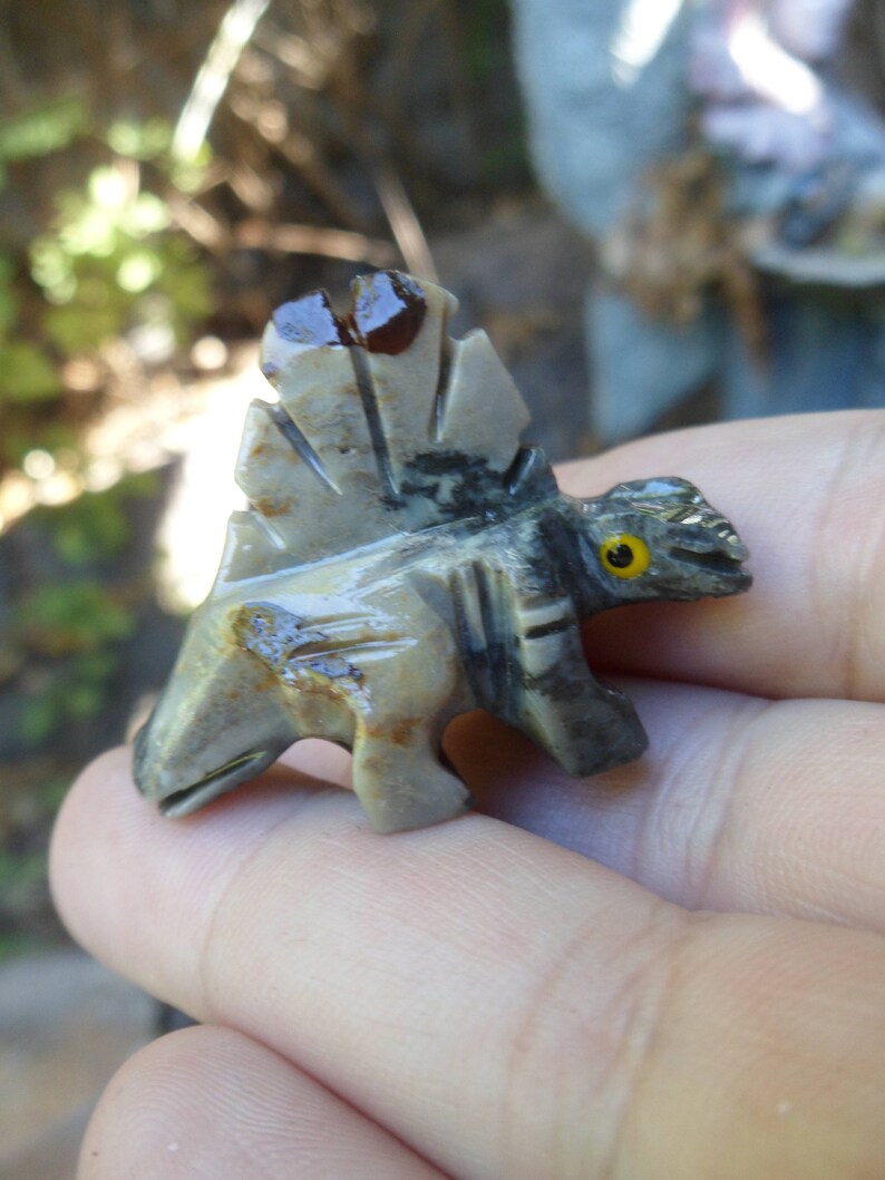 Dimetrodon Stegosaurus Soapstone Dinosaur Carving Unique Etsy