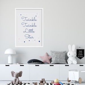 Nursery Wall Art, Twinkle Twinkle Little Star, Nursery Printable, Bedroom Print Set, Above Bed Print, Bedroom Quotes, Nursery Decor