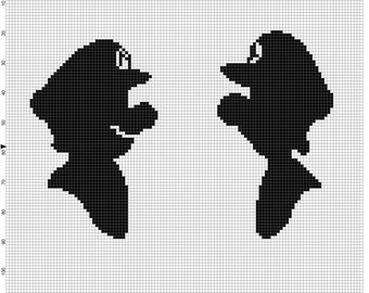 mario and luigi cross stitch pattern