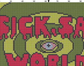 sick sad world cross stitch pattern