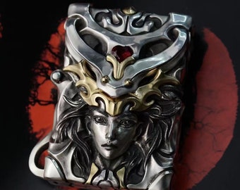 Limited edition lighter-St. Michael the Archangel Engraved Silver Lighter Shell / St. Michael Pendant/ Angel Pendant / Silver Lighter Cover