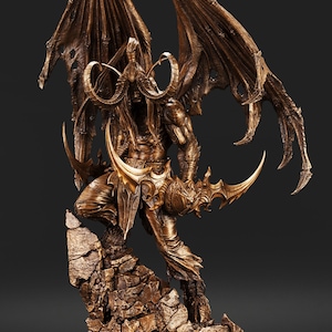 World of Warcraft - Illidan Stormrage Bronze Statue/ Game Figure/ DIABLO/ Deathwing the Destroyer/ Grommash Hellscream/ Arthas Menethil