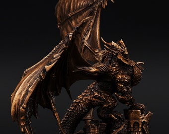 World of Warcraft - Deathwing Bronze Statue/ Neltharion Bronze Statue/ Handmade Game Figure/ Bronze Figure