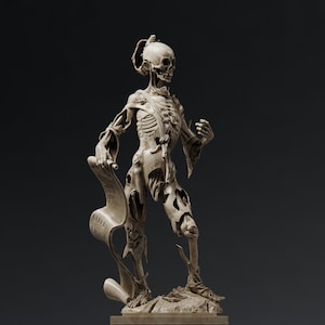 Bronzen beeld Memento Mori: relikwie uit de laatgotische renaissance