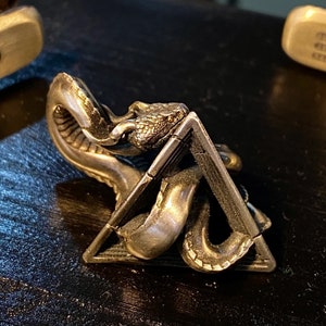 Golden Eye Snake Pendant: Prehistoric Pyramid Seal, Lovers' Gift