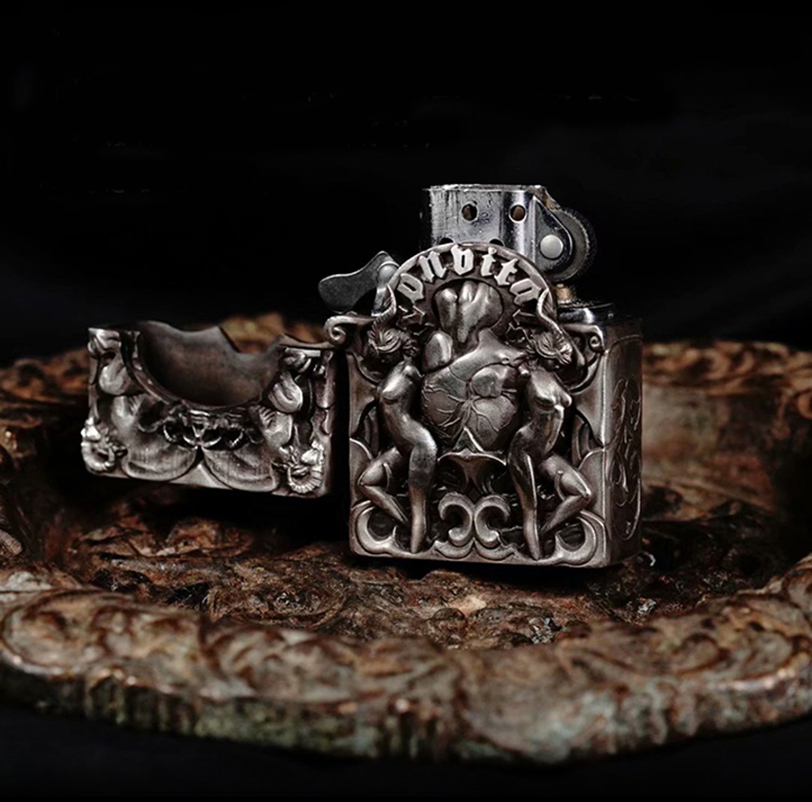 Handmade Engraved Silver Lighter Handmade Silver Armor Case Etsy