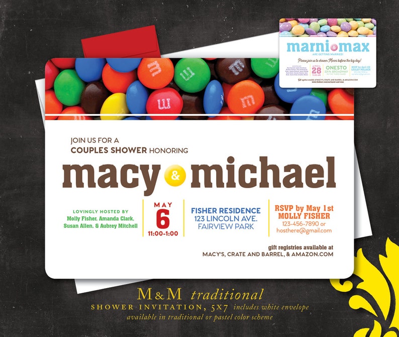 M&M . Shower Invitation Etsy