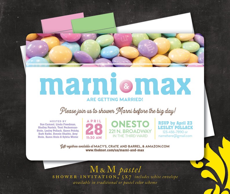 M&M . Shower Invitation Etsy