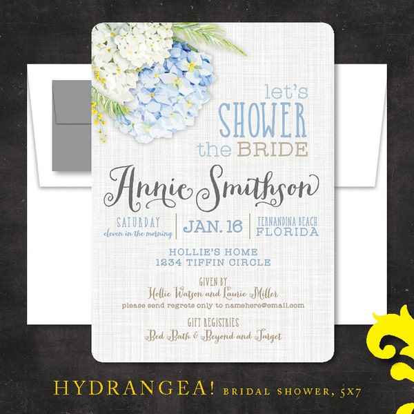 HYDRANGEA . bridal shower invitation