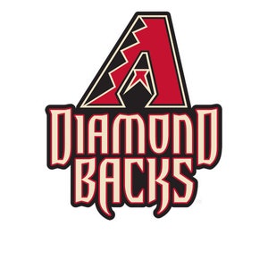 May include: A red and black baseball team logo with the words "Diamondbacks" in a stylized font.