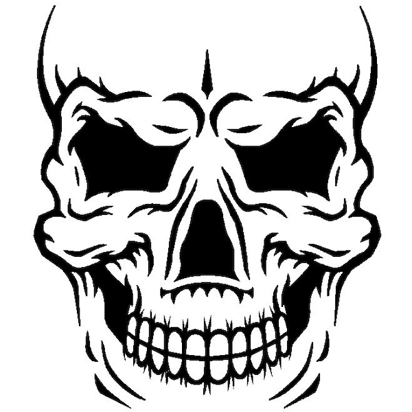 Skull Face Stencil Etsy