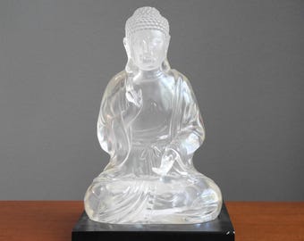 Vintage Lucite Buddha Sculpture Statue