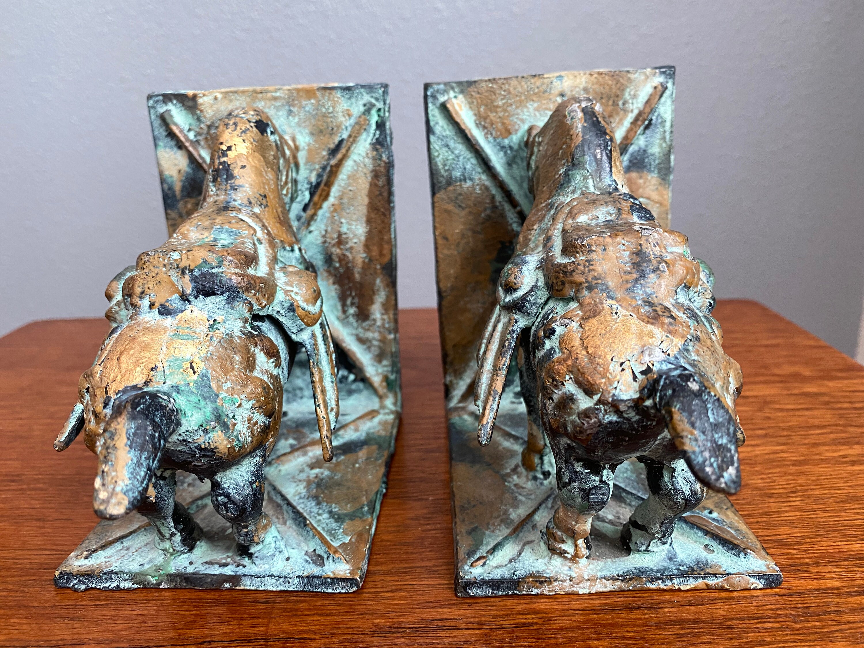 Toyo Bookends Vintage Toyo Japan Tang Horse Bookends Metal Verdigris Patina - Etsy