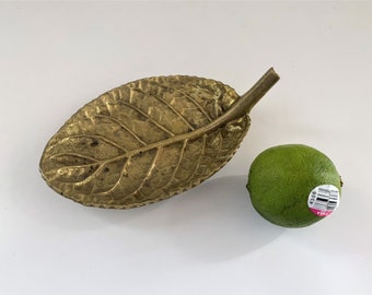 Virginia Metal Crafters Brass Leaf Trinket Dish Gloxinia