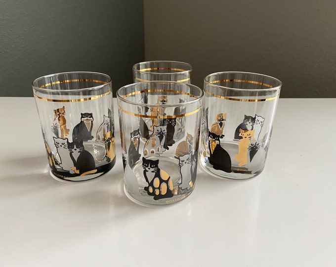Vintage Culver Cats Rocks Glasses Set of 4 - Etsy