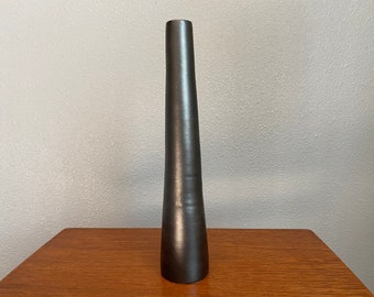 Vintage Italian Ceramic Slender Black Vase for Raymor MCM Bitossi era