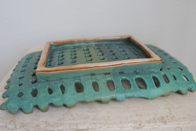 Studio Pottery Ceramic Lattice Centerpiece Catchall Bowl Signed