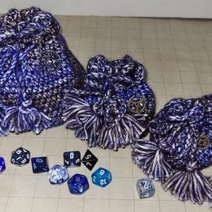 Black and Blue multi color dice bags