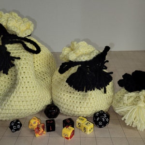 Yellow and black dice bag &quot;The Bumble Bee&#39;s&quot;