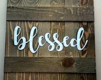 Blessed Wood Sign | Rustic Wood Sign | Pallet Wood Sign | Home Decor | Blessed Sign | Wedding Gift | New baby Gift | Housewarming Gift