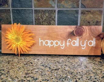 Happy Fall Wood Sign | Fall Wood Sign | Stained Wood Sign | Home Decor | Fall Sign | Housewarming Gift | Thank You Gift |