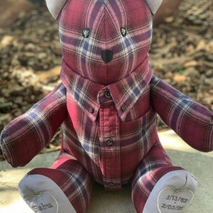 Memory Bears Keepsake Teddy Bears Custom made from your loved ones Clothing Bild 7